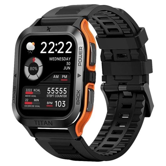 Maxcom FW67 TITAN PRO Bluetooth 44mm IPS Preto Resistente à Água IP69 SpO2 Pulsómetro