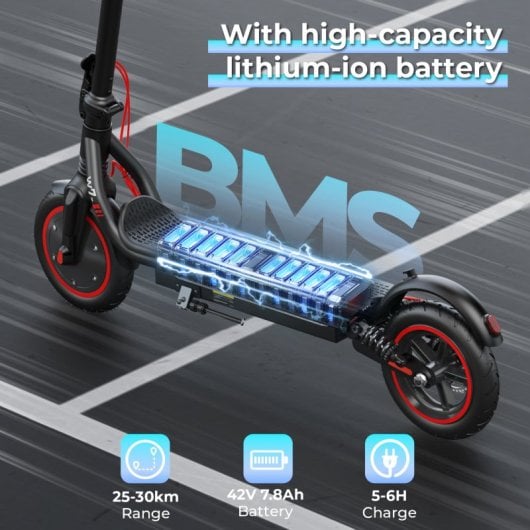 Patinete eléctrico iScooter 35km/h 30km de autonomía 350W con frenos E-ABS y luces LED