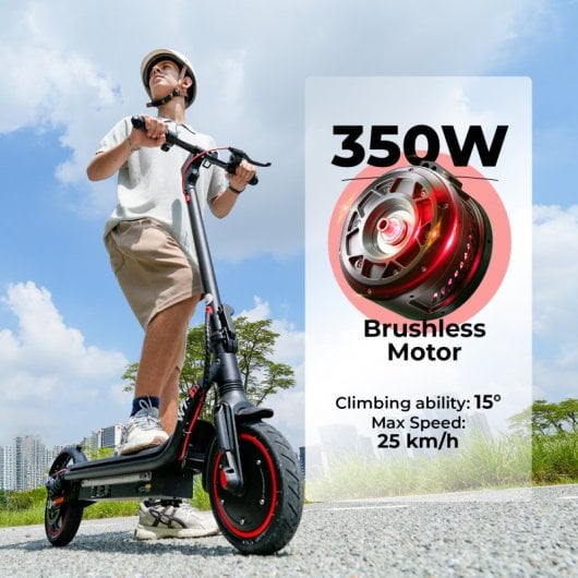 Patinete eléctrico iScooter 35km/h 30km de autonomía 350W con frenos E-ABS y luces LED