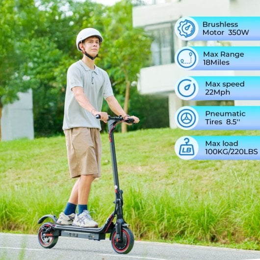 Patinete eléctrico iScooter 35km/h 30km de autonomía 350W con frenos E-ABS y luces LED