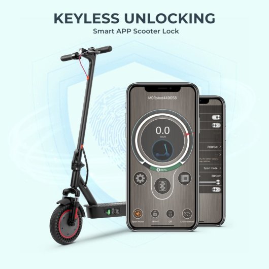 Patinete eléctrico iScooter 30km/h 40km de autonomía 500W plegado rápido IP54 app