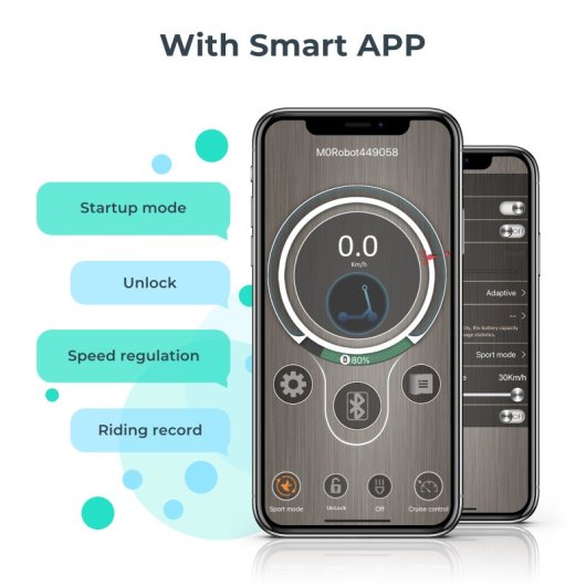 Patinete eléctrico iScooter 30km/h 40km de autonomía 500W plegado rápido IP54 app