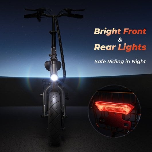 iScooter 45km/h 60km de autonomia 1000W scooter elétrica com assento e luzes LED