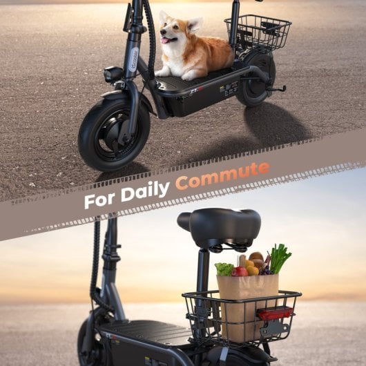 iScooter 45km/h 60km de autonomia 1000W scooter elétrica com assento e luzes LED