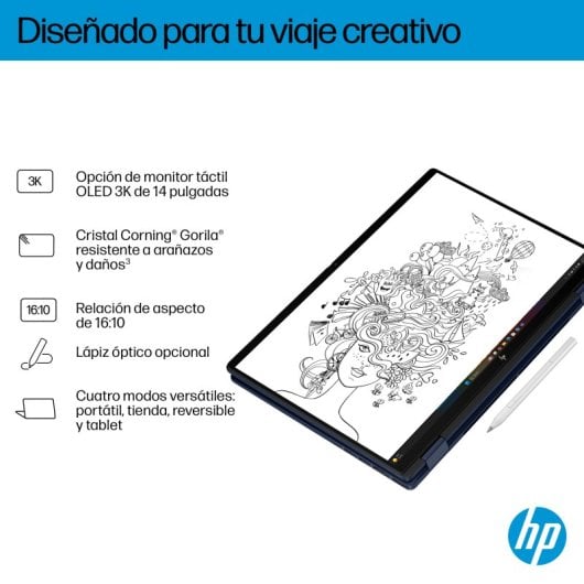 Portátil HP OmniBook X Flip 14? Ultra 7 258V 32GB 1TB SSD 3K Táctil IA Windows 11