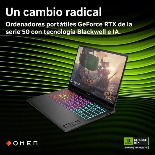 Portátil HP OMEN Transcend Laptop 14-fb1001ns Intel Core Ultra 7 255H 32GB RAM 1TB SSD RTX 5060 14" Reacondicionado
