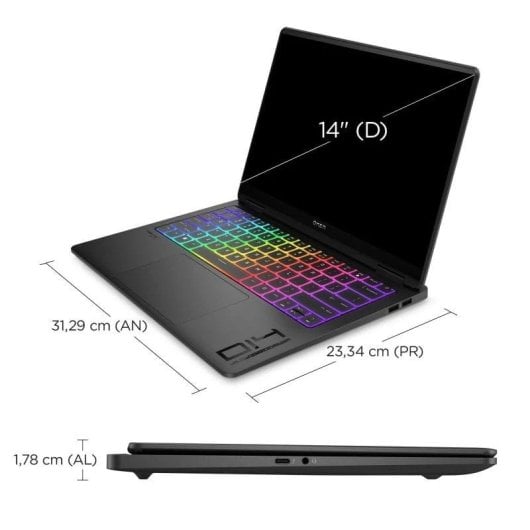 Portátil HP OMEN Transcend Laptop 14-fb1001ns Intel Core Ultra 7 255H 32GB RAM 1TB SSD RTX 5060 14" Reacondicionado