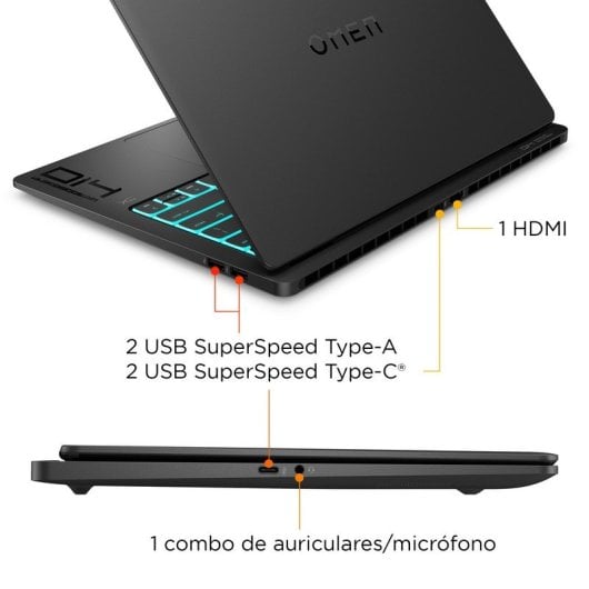 Portátil HP OMEN Transcend Laptop 14-fb1001ns Intel Core Ultra 7 255H 32GB RAM 1TB SSD RTX 5060 14" Reacondicionado