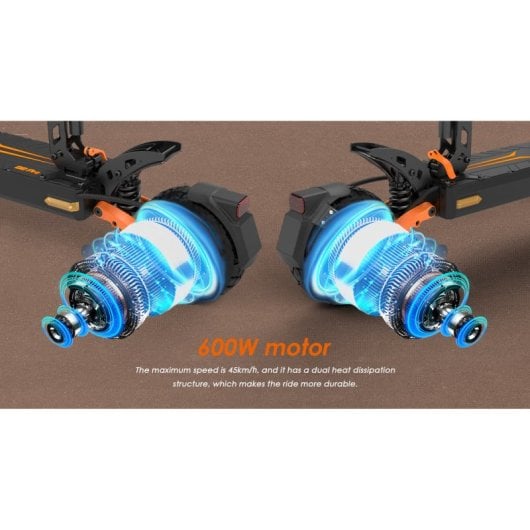Patinete eléctrico KuKirin 45km/h 58km autonomía 600W batería 48V plegable antipinchazos