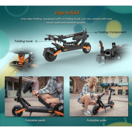 Patinete eléctrico KuKirin 45km/h 58km autonomía 600W batería 48V plegable antipinchazos