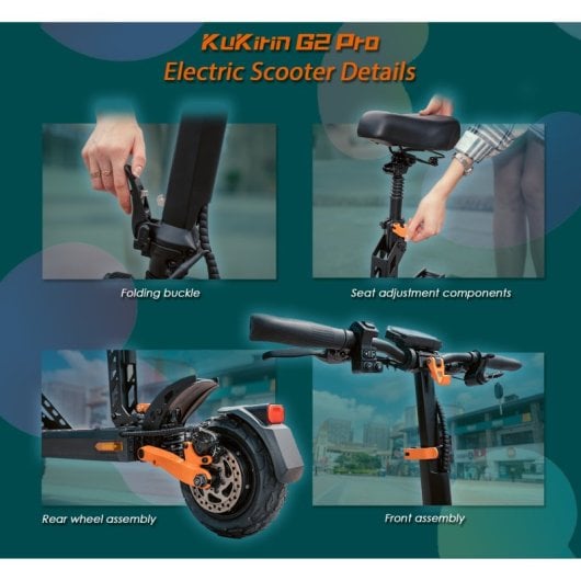 Patinete eléctrico KuKirin 45km/h 58km autonomía 600W batería 48V plegable antipinchazos