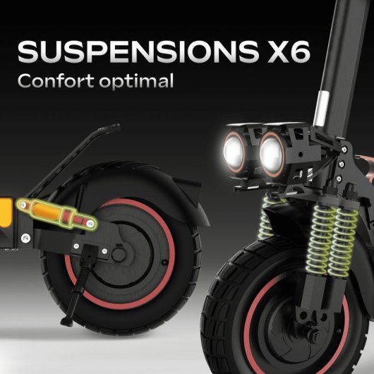 Patinete eléctrico UrbanGlide 25km/h 50km de autonomía 1600W doble motor 10? off-road LED