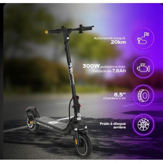 Patinete eléctrico UrbanGlide 25km/h 20km de autonomía 250W con LED, doble suspensión y IPX5