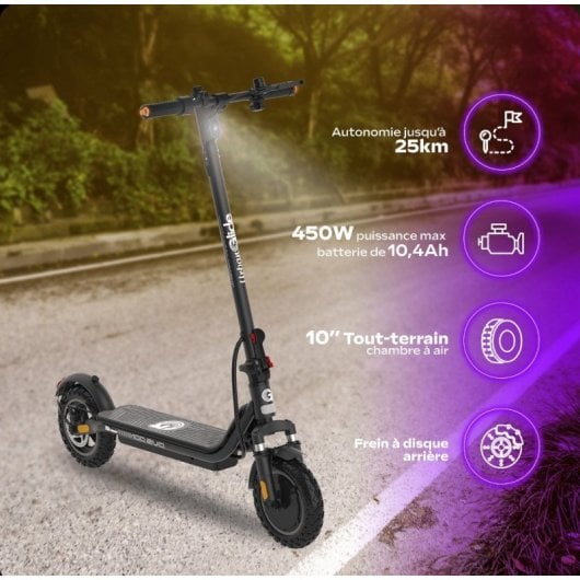 Scooter elétrica UrbanGlide 25km/h com autonomia de 25km e 350W com pneus de 10″ e suspensão dupla