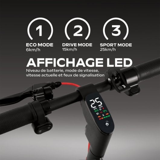 Scooter elétrica UrbanGlide 25km/h, autonomia de 30km, 350W, jantes de 10″, suspensão dupla LED