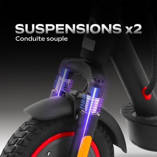 Scooter elétrica UrbanGlide 25km/h, autonomia de 30km, 350W, jantes de 10″, suspensão dupla LED