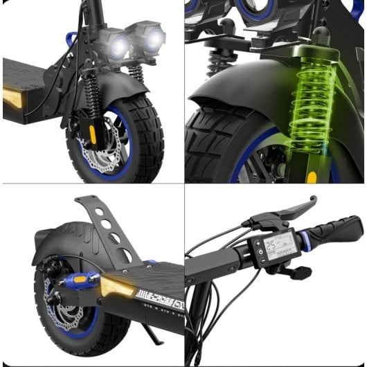 Patinete eléctrico UrbanGlide 25km/h 50km de autonomía 800W batería 48V doble freno LED 10”