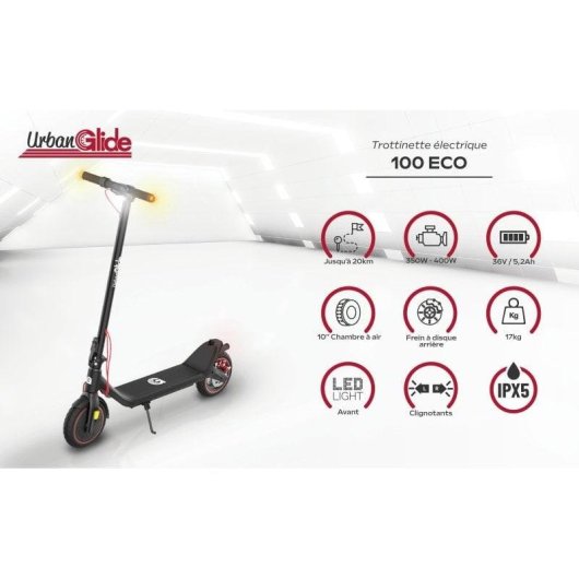 Monopattino elettrico UrbanGlide Ride 100 ECO 350W Autonomia 20km Ruote 10" LED
