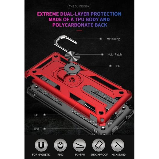 Funda Max Power Digital con anilla metálica 360°, doble silicona interna, antideslizante