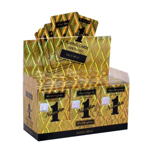 Waddingtons No. 1 Winning Moves Cartas de Baralho Douradas com Detalhes Dourados, Alta Durabilidade