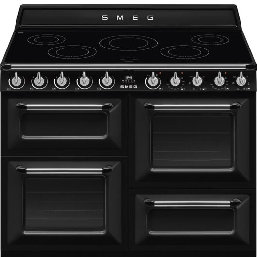 Cocina Smeg TR4110IBL2 Inducción 110x60cm Triple Horno Negro Vapor Clean