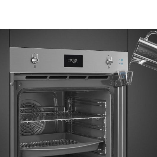 Forno elétrico Smeg CompactSteam Pyro Steam 68L em aço inoxidável com autolimpeza e vapor