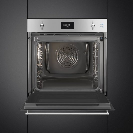 Forno elétrico Smeg CompactSteam Pyro Steam 68L em aço inoxidável com autolimpeza e vapor