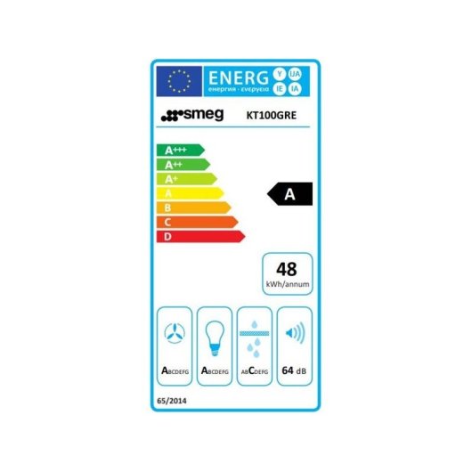 Exaustor decorativo de parede Smeg KT100GRE, 100 cm, função turbo, filtros em alumínio