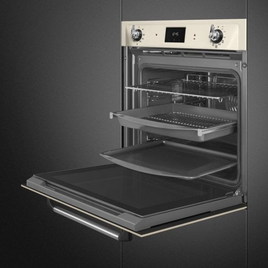 Horno eléctrico Smeg Victoria SF6905P1 68L Crema con sistema pirolítico y vapor