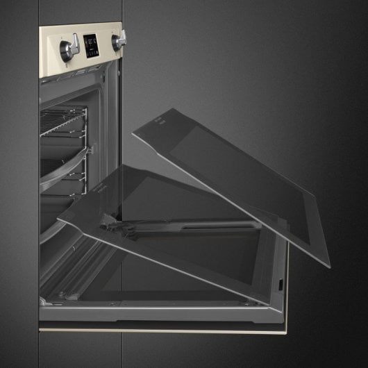 Horno eléctrico Smeg Victoria SOP6902S2PP 68L Crema con vapor pirolítico y display EvoScreen