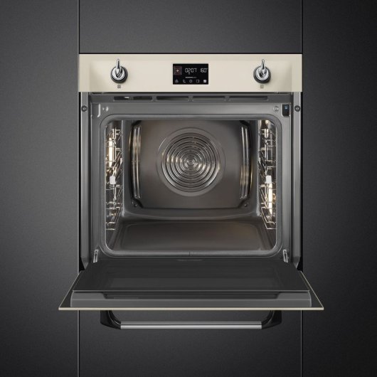 Horno eléctrico Smeg Victoria SOP6902S2PP 68L Crema con vapor pirolítico y display EvoScreen