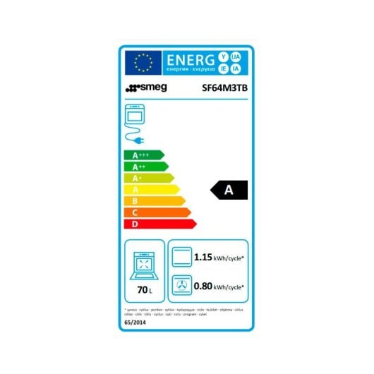 Horno eléctrico Smeg Cucina SF64M3TB 70L Negro multifunción hidrolítico integrado