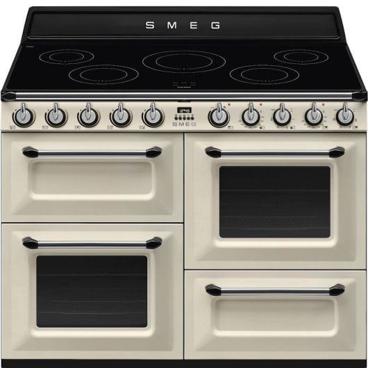 Cocina Smeg TR4110IP2 independiente crema 3 hornos eléctrico inducción 110x60cm