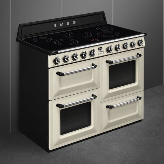 Cocina Smeg TR4110IP2 independiente crema 3 hornos eléctrico inducción 110x60cm
