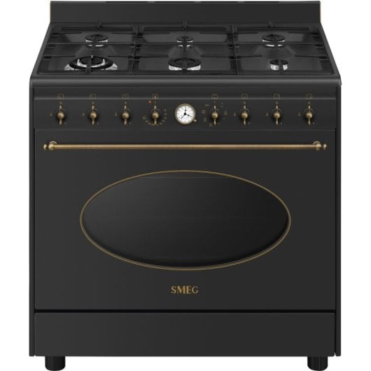 Forno Smeg Coloniale CO96GMA9 Antracite 6 Zonas a Gás 115L Vapor Clean Estilo Retro