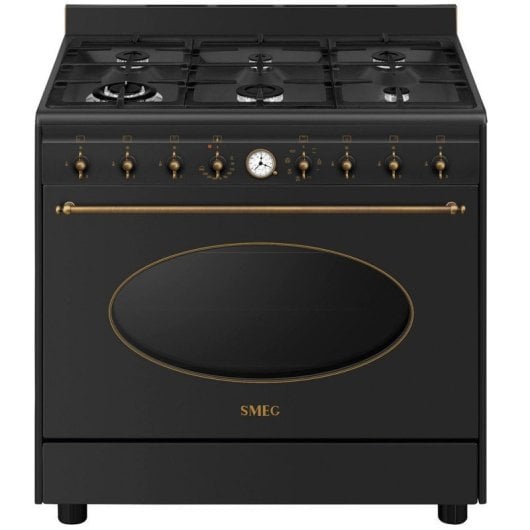 Forno Smeg Coloniale CO96GMA9 Antracite 6 Zonas a Gás 115L Vapor Clean Estilo Retro