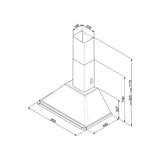 Campana extractora Smeg KT90GRE Extracción 90cm Victoria LED aluminio gris A 69dB
