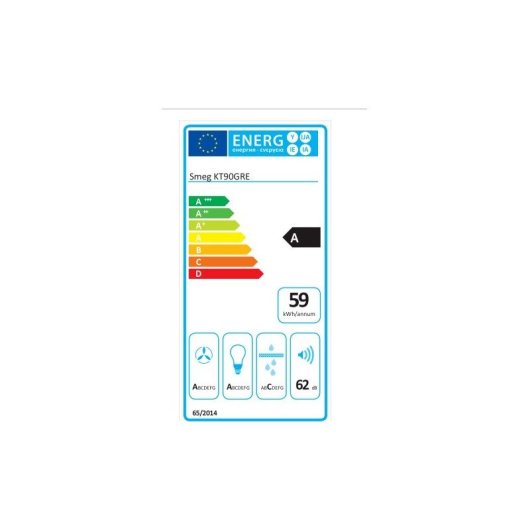 Campana extractora Smeg KT90GRE Extracción 90cm Victoria LED aluminio gris A 69dB