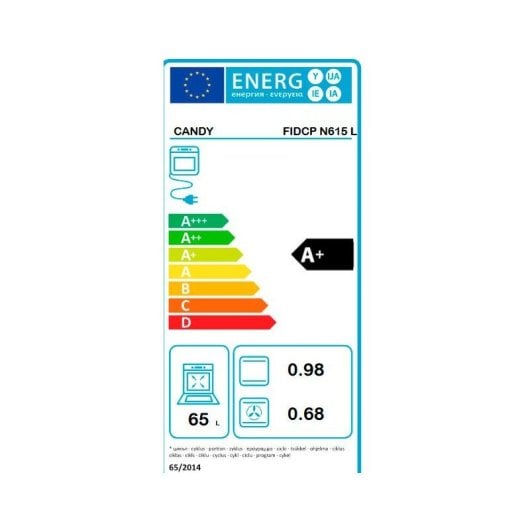 Horno eléctrico Candy 70L Negro con autolimpieza Aquactiva y display LED touch