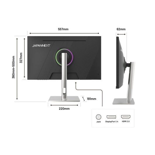JAPANNEXT JN-IPS245G320F-HSP Monitor 24" IPS FullHD 320Hz 1ms com Altura Ajustável e FreeSync