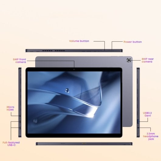 Chuwi Hi10 Max Tablet – Intel N100 Quad-Core-Prozessor, 12,96-Zoll-Bildschirm, Windows 11, 12 GB+512 GB, 4800 mAh Akku, zusätzlicher Hipen H7/h8-Stift im Lieferumfang enthalten – Grau