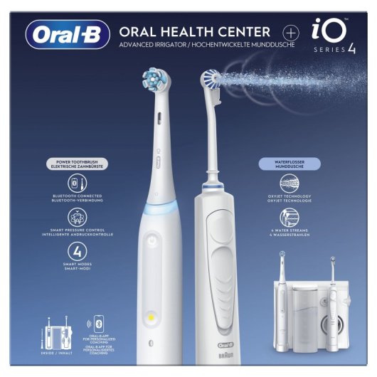 Oral-B Health Center Irrigator iO4 Oxyjet Wasserstrahl 5 Modi 2 Köpfe
