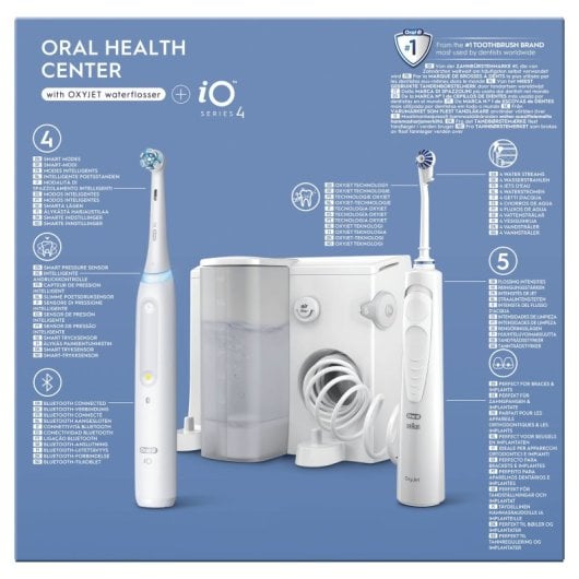 Oral-B Health Center Irrigator iO4 Oxyjet Wasserstrahl 5 Modi 2 Köpfe
