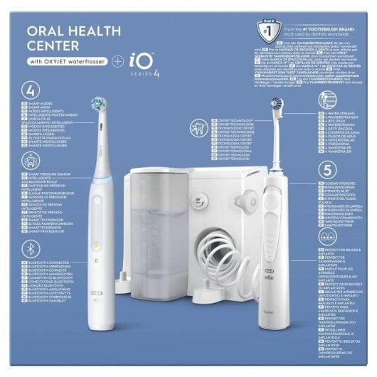Irrigadores Dentais Oral-B iO4 Oxyjet Water Jet Tecnologia 5 Velocidades 2 Boquilhas