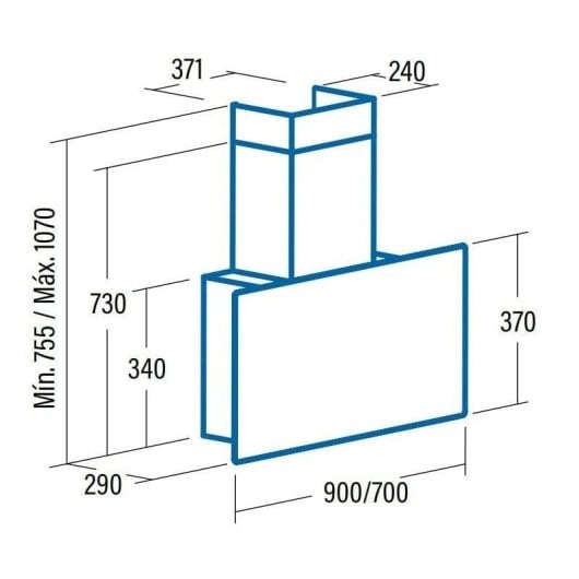 Campana extractora Cata GRECO 70 WH Canalizado/Recirculación 70cm con control táctil