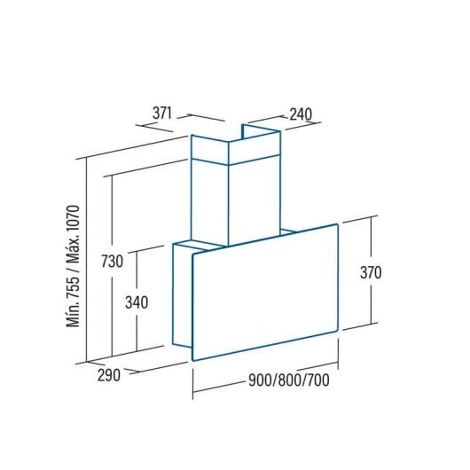 Campana extractora Cata GRECO 70 WH Canalizado/Recirculación 70cm con control táctil