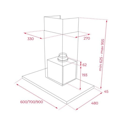 Cappa aspirante a ricircolo Teka DSH 686, 60 cm, con motore a doppia turbina e LED