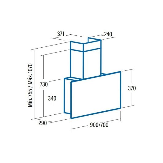 Campana extractora Cata Greco 90 BK Canalizado/Recirculación 90cm con control táctil y LED
