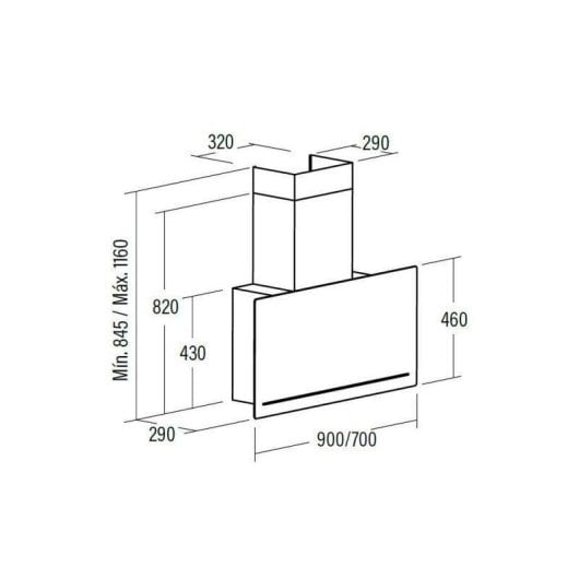 Campana extractora Cata Goya 90 Conducción 90cm motor Brushless LED táctil