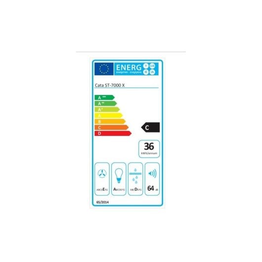 Cata ST-7000 X Abluft-/Umluft-Dunstabzugshaube, 70 cm, mit LED-Beleuchtung und waschbaren Filtern